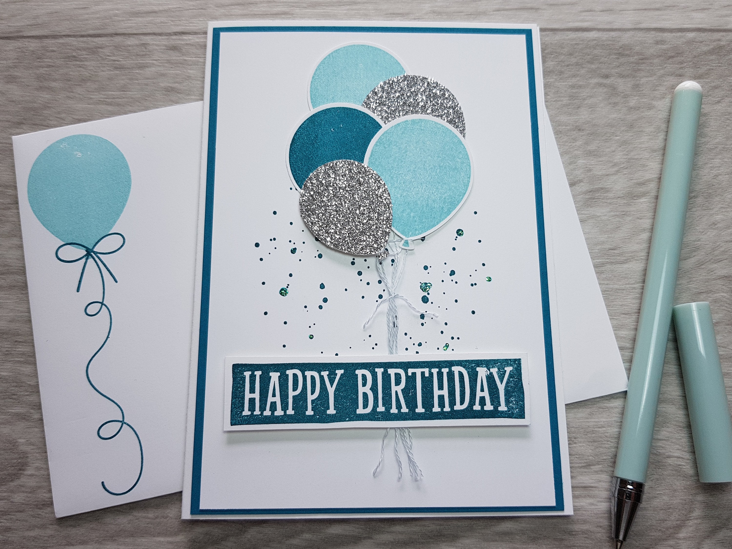 Handmade Birthday Card Balloon Design Greeting Card Unisex Etsy Australia