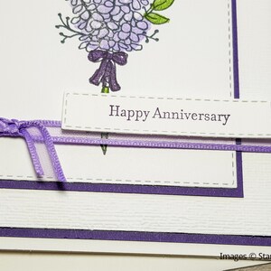 Handmade Anniversary Card, Floral Anniversary Greeting Card, Card for Wife. Happy Anniversary