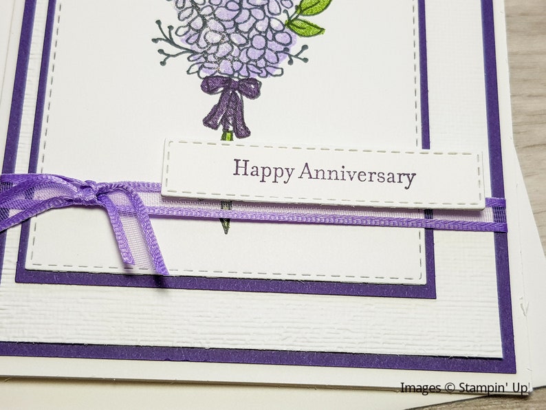 Handmade Anniversary Card, Floral Anniversary Greeting Card, Card for Wife. Happy Anniversary