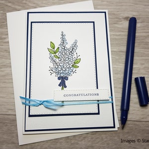 Handmade Anniversary Card, Floral Anniversary Greeting Card, Card for Wife. Congratulations