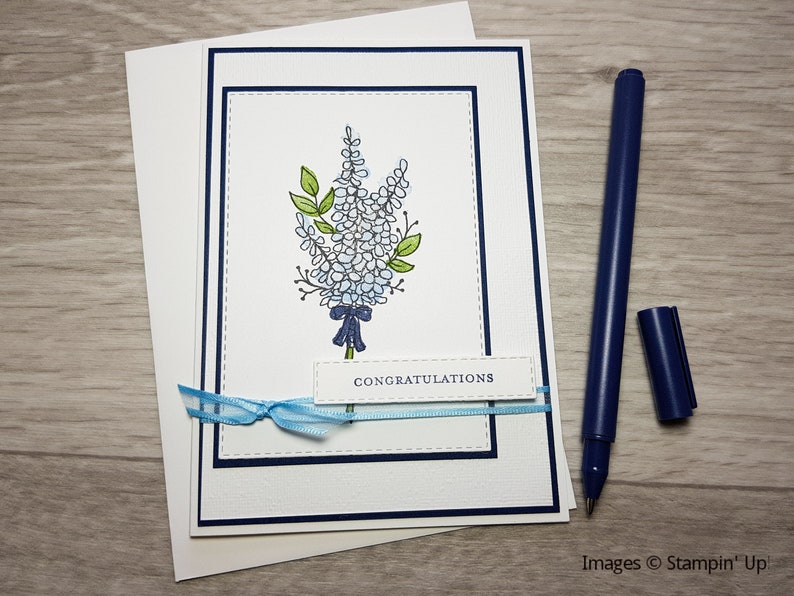 Handmade Anniversary Card, Floral Anniversary Greeting Card, Card for Wife. Congratulations