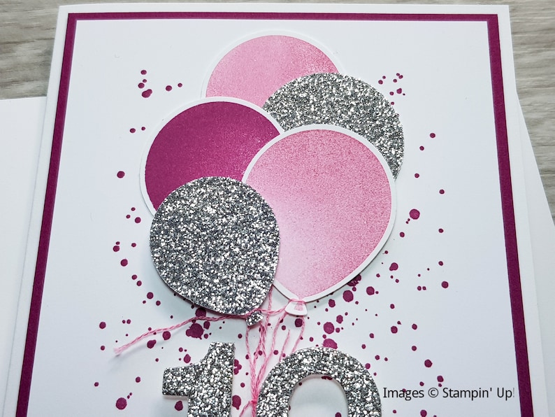 18th Birthday Card, Gender Neutral Celebation Card, Greeting Card with Dark Pink Balloon Design. image 2