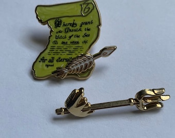 Sea Witch Manipulation: Ariel's Contract, Trident with Crown, and Fish Pen