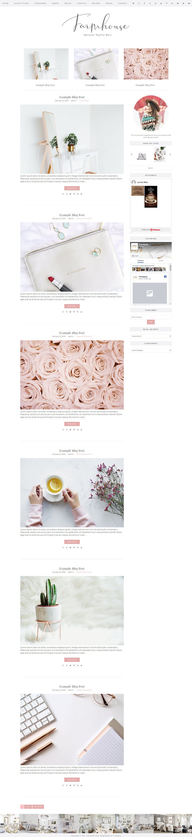 Wordpress Theme Responsive Farmhouse - Genesis Child Theme - Wordpress Template - Wordpress Blog - Blog Design - Ecommerce 