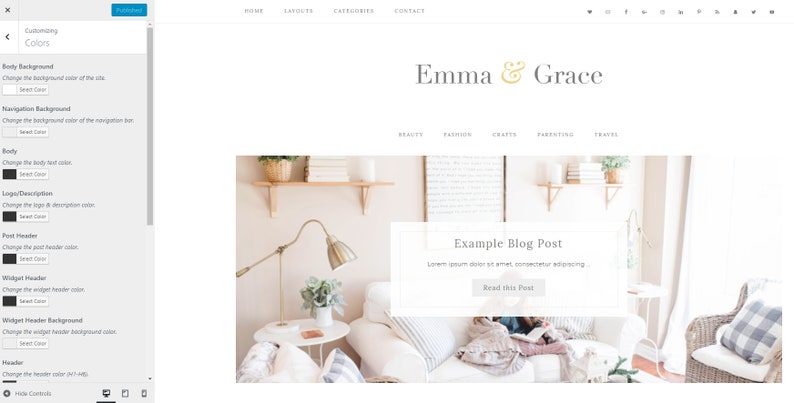 Blog Design Wordpress Template Genesis Child Theme Wordpress Theme Responsive Emma Grace Ecommerce Wordpress Blog