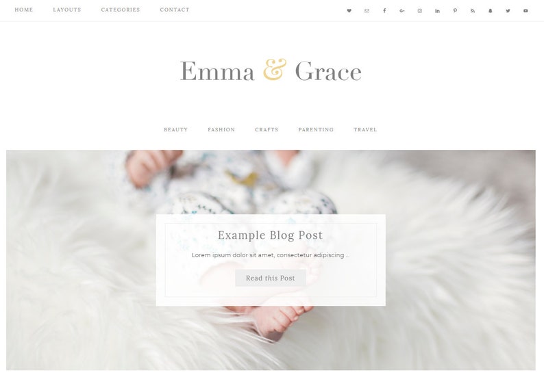 Blog Design Wordpress Template Genesis Child Theme Wordpress Theme Responsive Emma Grace Ecommerce Wordpress Blog