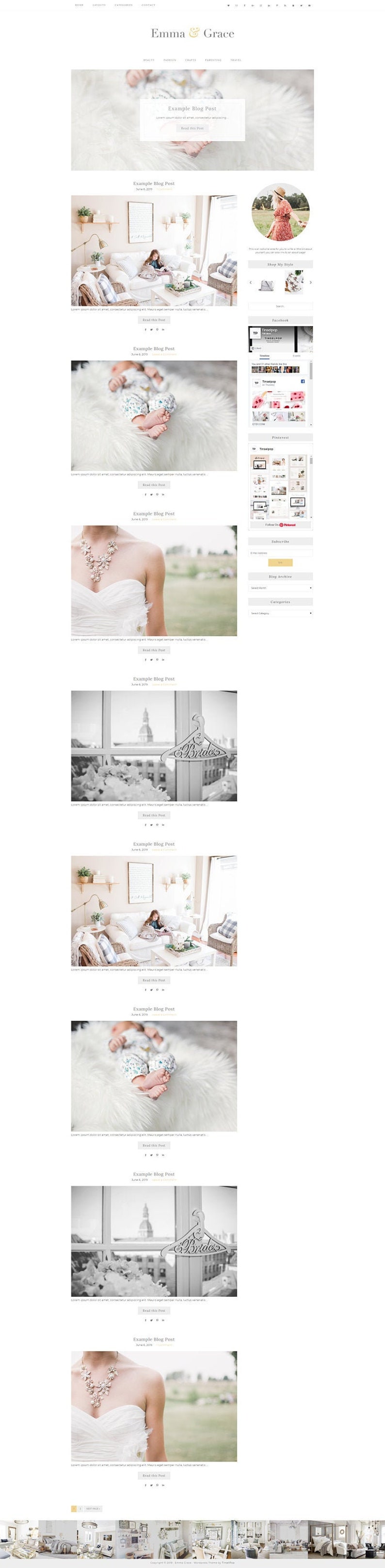 Blog Design Wordpress Template Genesis Child Theme Wordpress Theme Responsive Emma Grace Ecommerce Wordpress Blog