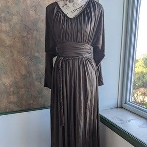 Black or Brown Anne Tyrell John Marks Women&#39;s Designer Haute Couture Vogue 1970s Vintage Dress