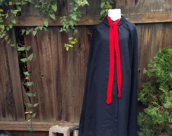 Beautiful Dark and Red Cape - Military Gothic Fantasy Victorian Button up Cloak