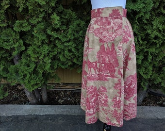 Beautiful 1970s Women's Western Long Maxi Skirt Velcro Shut - Free Shipping