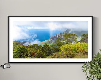 Kauai Rainbow Landscape Photography: Kalalau Valley Lookout (Digital Download)