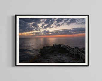 Shovel Point Overlook Sunrise Tettegouche State Park Photography Print: Minnesota North Shore ( Digital Download)