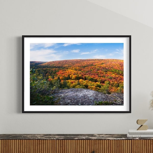 Lutsen Moose Mountain Fall Leaves Minnesota North Shore Photography Download, Mystic Overlook, Lake Superior Fall Art, Printable Wall Art