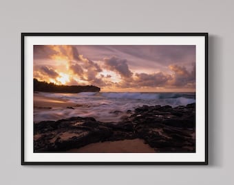Kauai Beach Sunrise Photography: Shipwreck Beach Art Print (Digital Download)