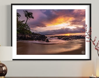 Maui Sunset Photography Print: Makena Cove Beach (Digital Download)