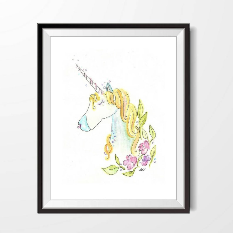 Unicorn Clipart Unicorn Printable Wall Art Print Unicorn Party Nursery Art Printable Art Nursery Decor Unicorn Birthday Unicorn Gift PDF