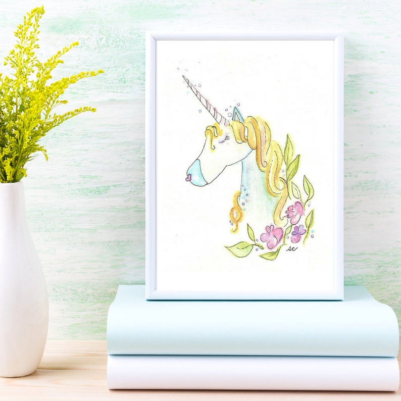 Unicorn Clipart Unicorn Printable Wall Art Print Unicorn Party Nursery Art Printable Art Nursery Decor Unicorn Birthday Unicorn Gift PDF