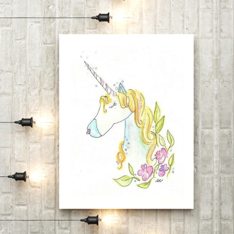 Unicorn Clipart Unicorn Printable Wall Art Print Unicorn Party Nursery Art Printable Art Nursery Decor Unicorn Birthday Unicorn Gift PDF