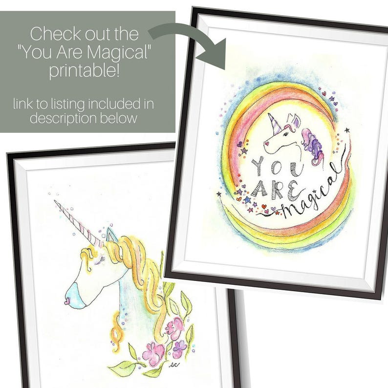 Unicorn Clipart Unicorn Printable Wall Art Print Unicorn Party Nursery Art Printable Art Nursery Decor Unicorn Birthday Unicorn Gift PDF