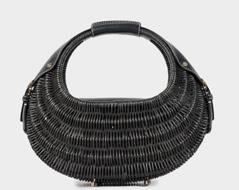 Salvatore Ferragamo - Black rattan bag