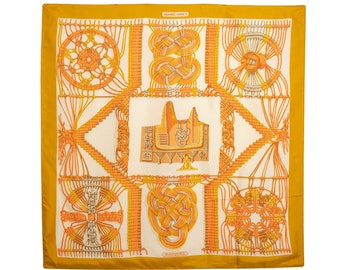 Hermes - 80s 'Macrame' silk scarf