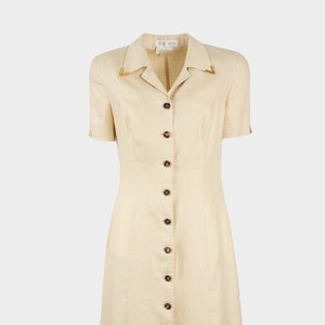 Escada - 90s linen chemisier dress