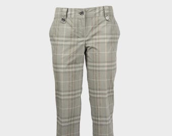 Burberry - Cotton pants with checked pattern