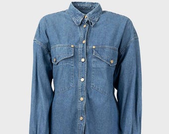 Versace Jeans Couture - 90s blue denim shirt