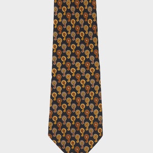 Salvatore Ferragamo - Brown silk tie with pattern