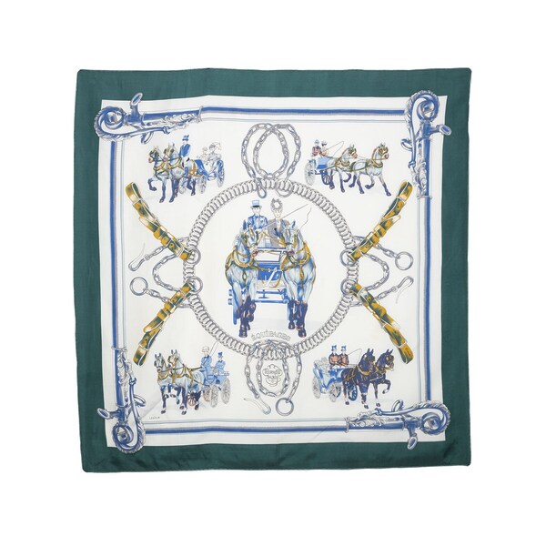 Hermes - 70s silk Scarf 'Equipages'