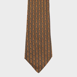 Hermes - 70s brown silk tie