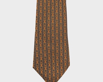 Hermes - 70s brown silk tie