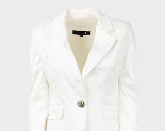 Just Cavalli – y2k acetate white blazer