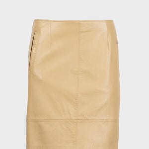 Blue e. Les Copains – Beige leather mini skirt