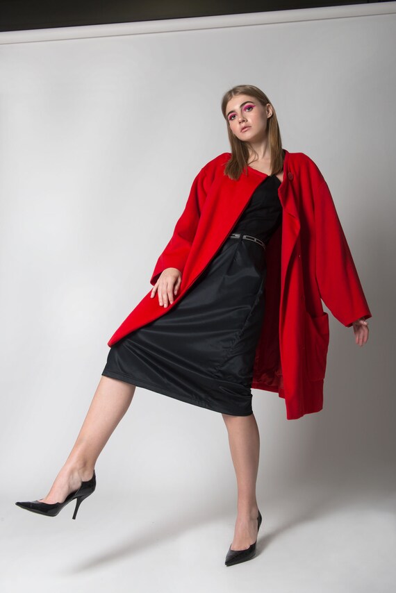 CELINE - Red wool coat