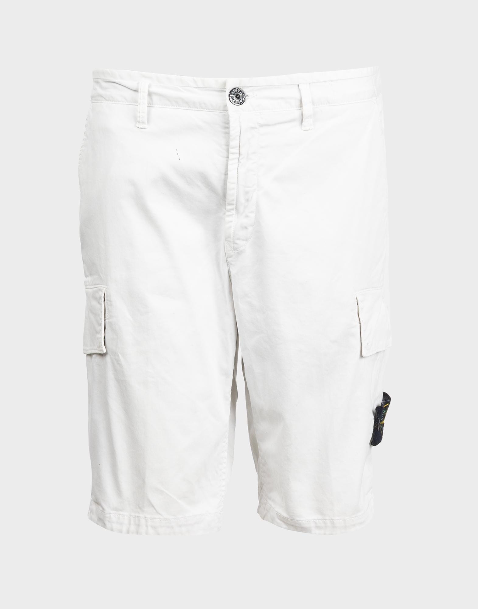 STONE ISLAND - White Cotton Bermuda Shorts