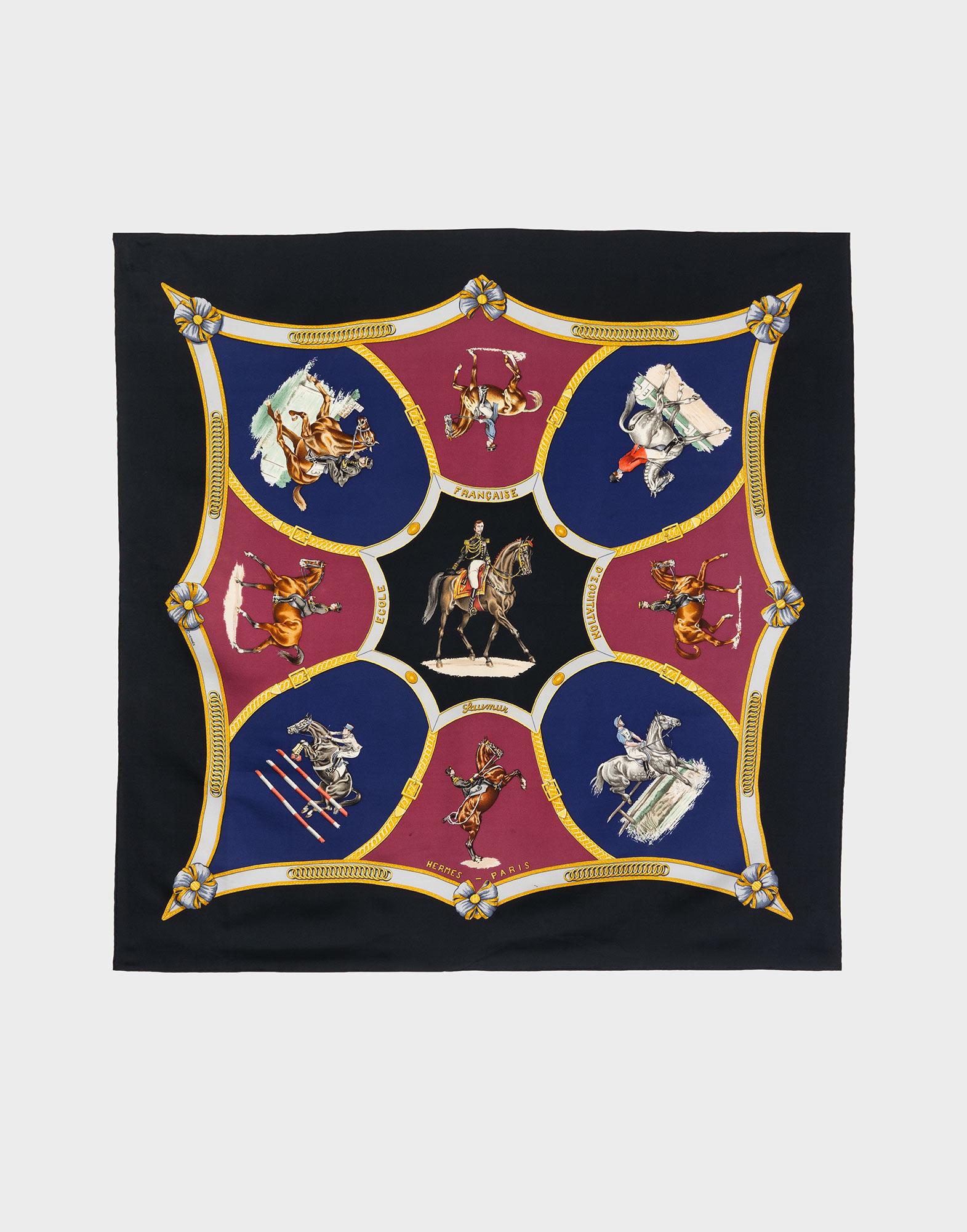 Hermès – Scarf “École Française d’Équitation de Saumur” 1980s