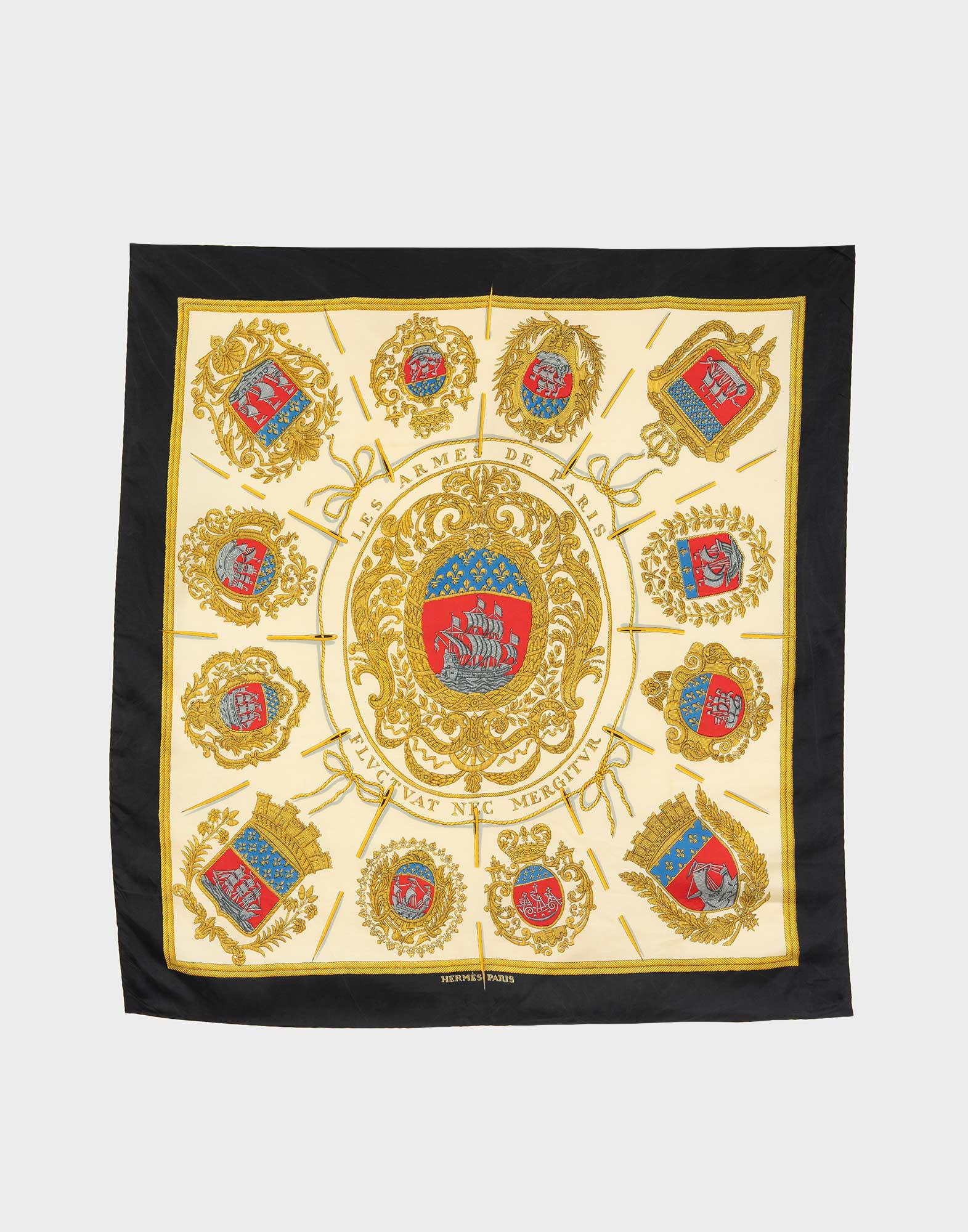 Hermès – Scarf “les Armes De Paris” 1990s - Etsy