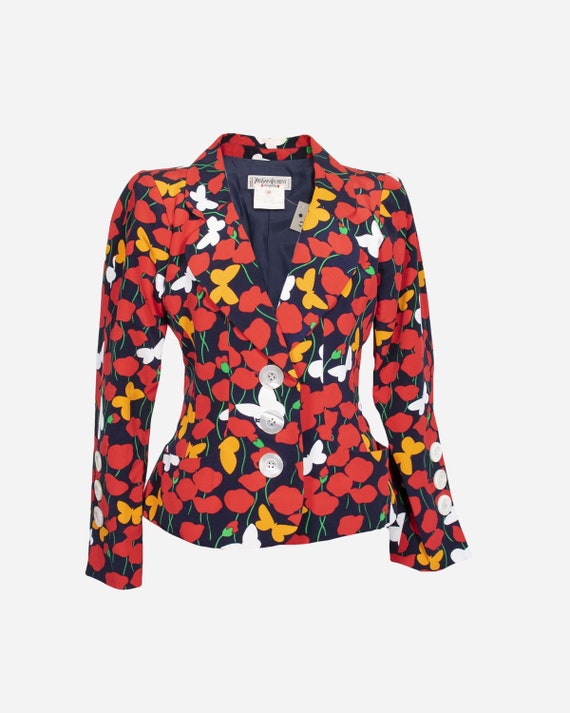 YVES SAINT LAURENT - Red poppies blazer
