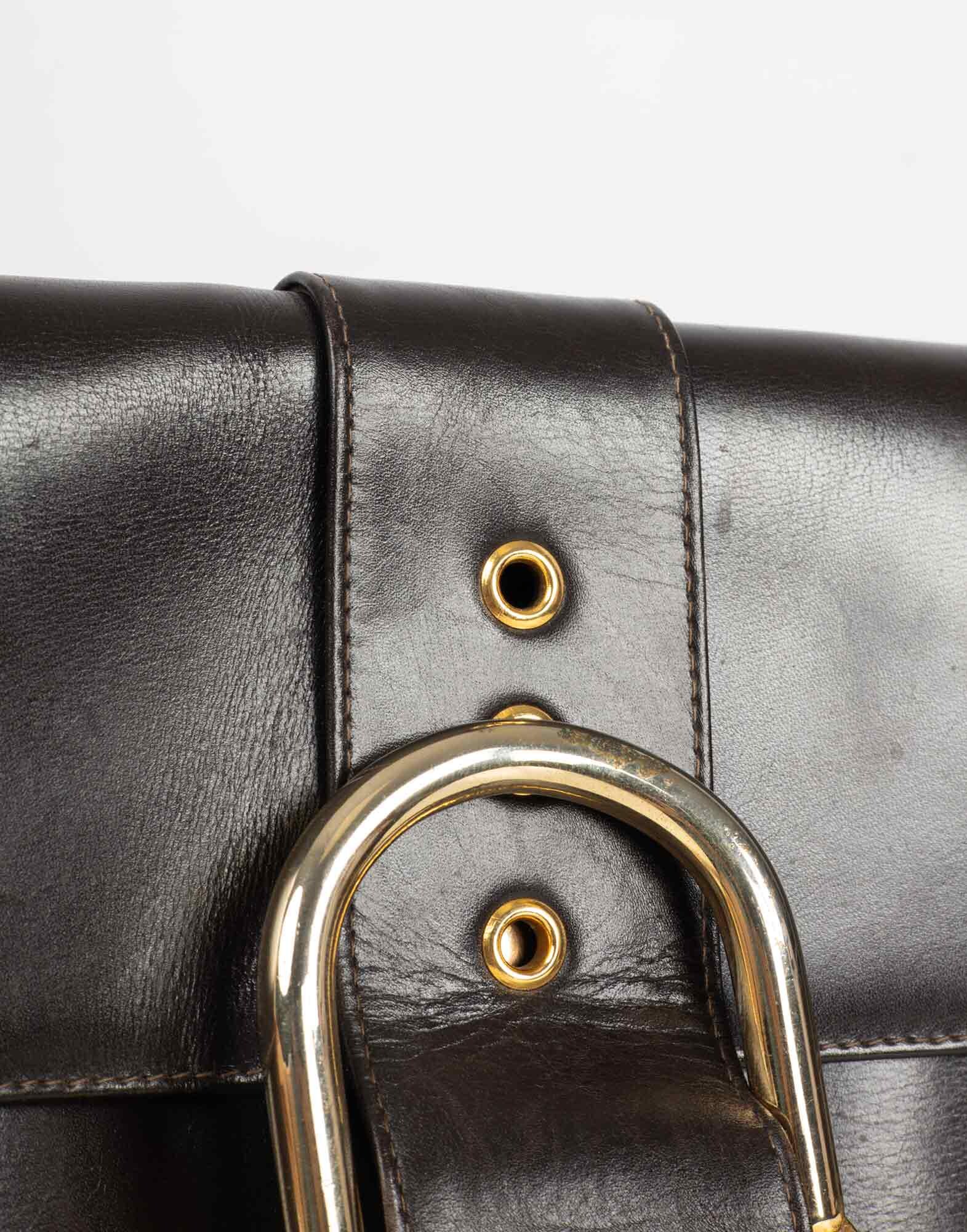 Roberta di Camerino ダークブラウンクラッチバック Roberta di Camerino ダークブラウンクラッチバック Roberta di