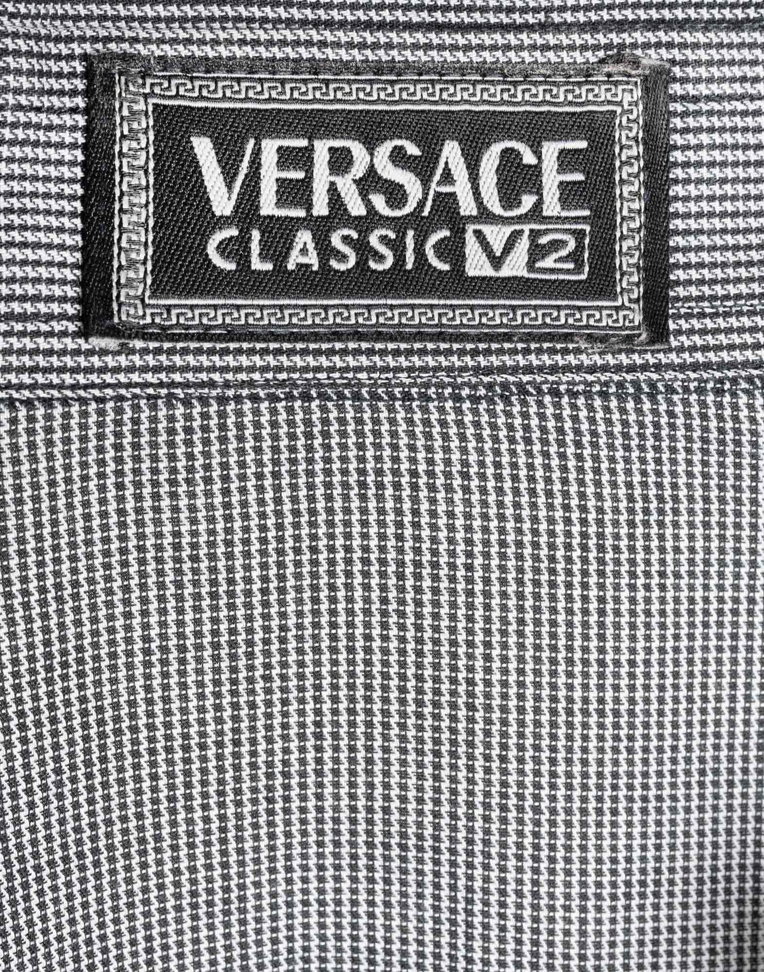 Versace Classic V2 - 90s Grey Striped Shirt - Etsy
