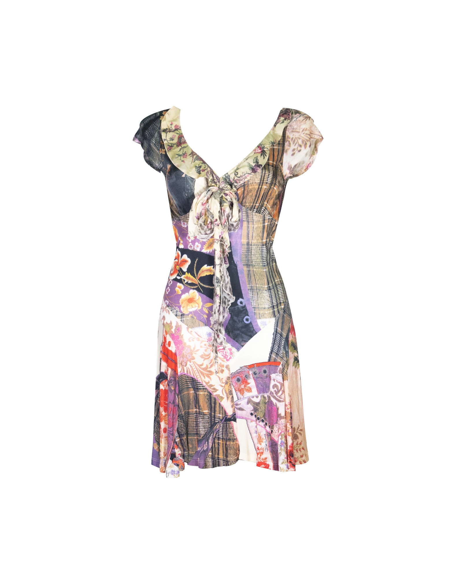 ワンピース JUST CAVALLI Woman Dress Blue 78PAO958NS665 204 Just Cavalli - Patchwork Dress 90s/00s - Etsy