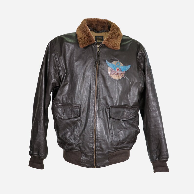 AVIREX Chaqueta de cuero | Etsy