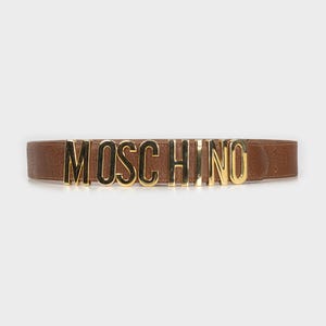Moschino - Brown lettering belt