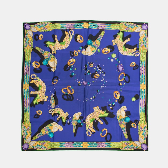 CARTIER - Blue Silk scarf