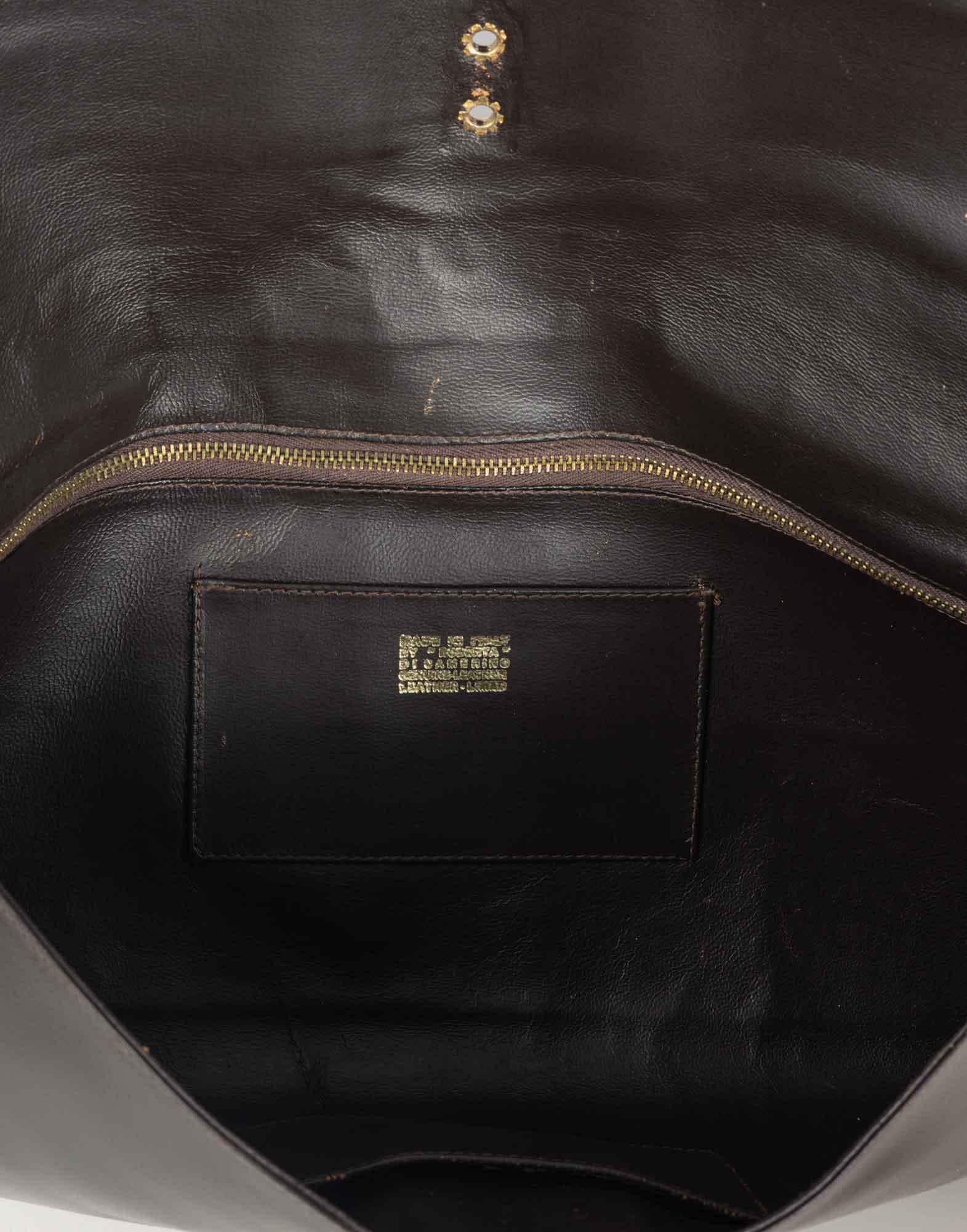 Roberta Di Camerino - ブラウン レザー クラッチ 70s - Etsy 日本