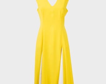 Max Mara - Yellow dress with white pleats