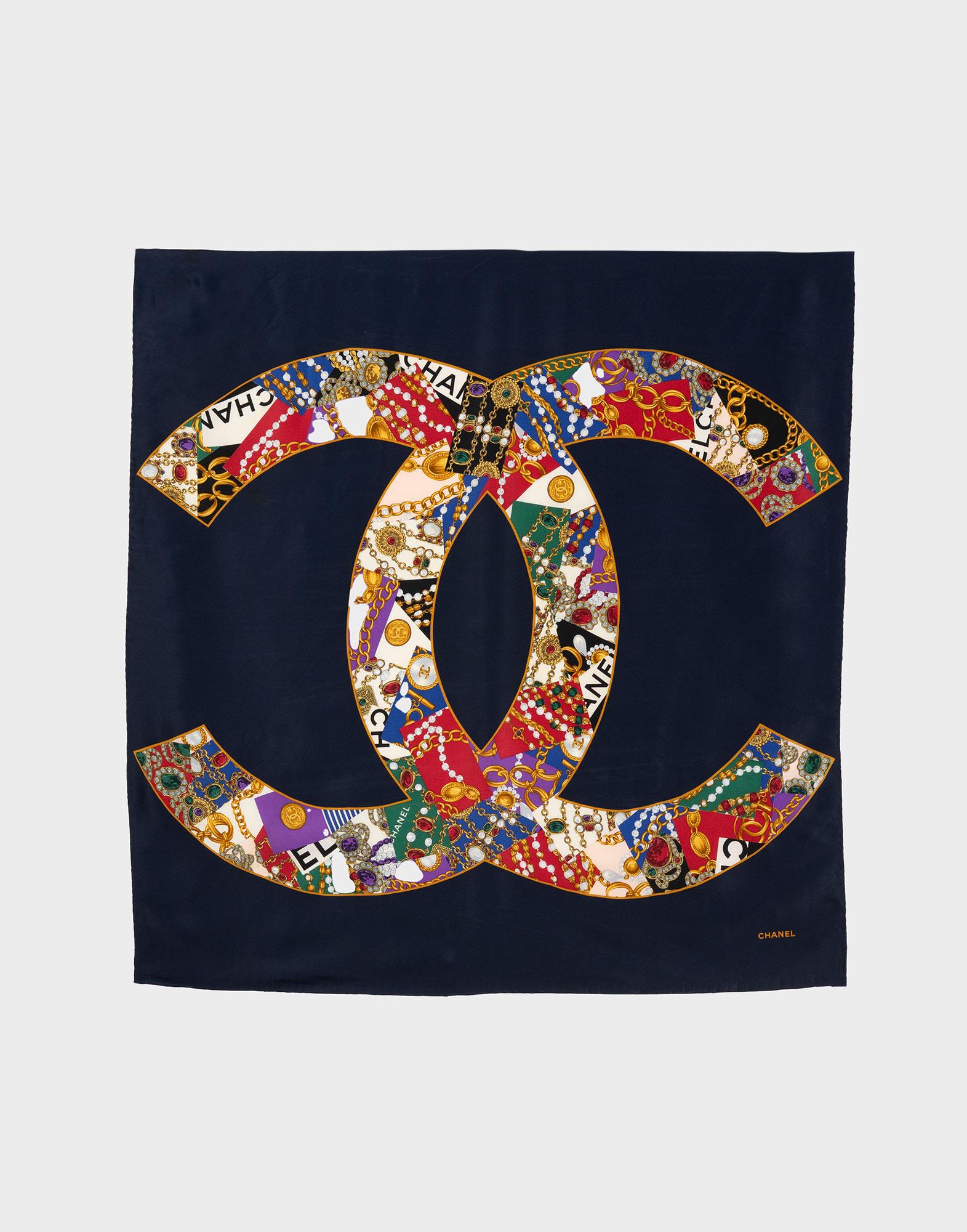 Chanel Blue Scarf - Etsy