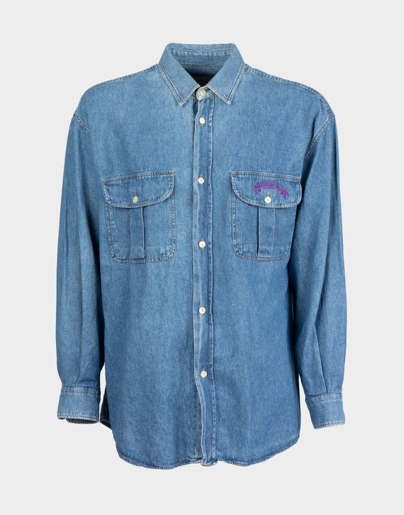 Armani Jeans – Blue 90s Denim Shirt - Etsy Armani Jeans – Blue 90s Denim Shirt - Etsy