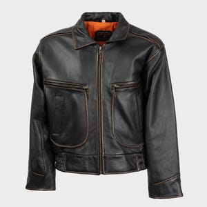 Mustang Vintage Brown Leather Jacket Size M, 90s Leather